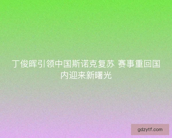 丁俊晖引领中国斯诺克复苏 赛事重回国内迎来新曙光